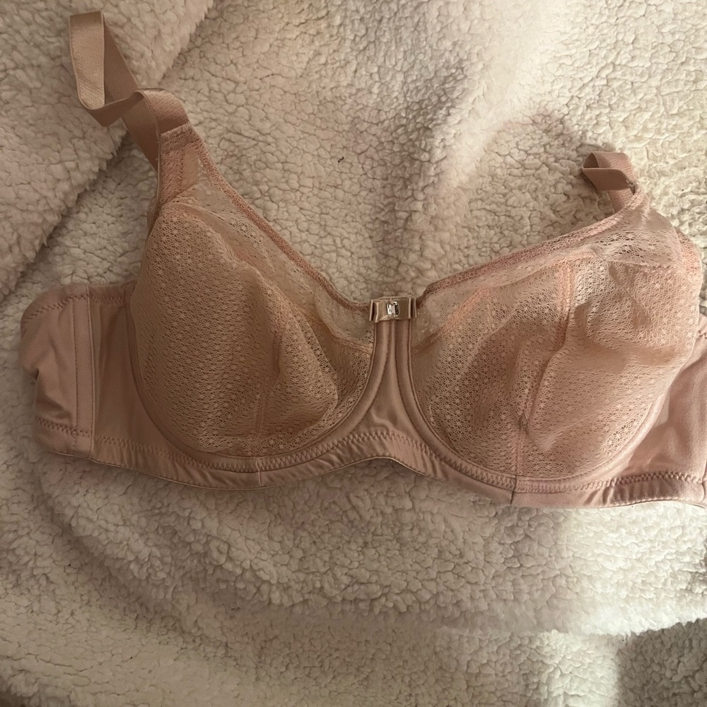 Elegant Lace Women's Bra in Soft Beige